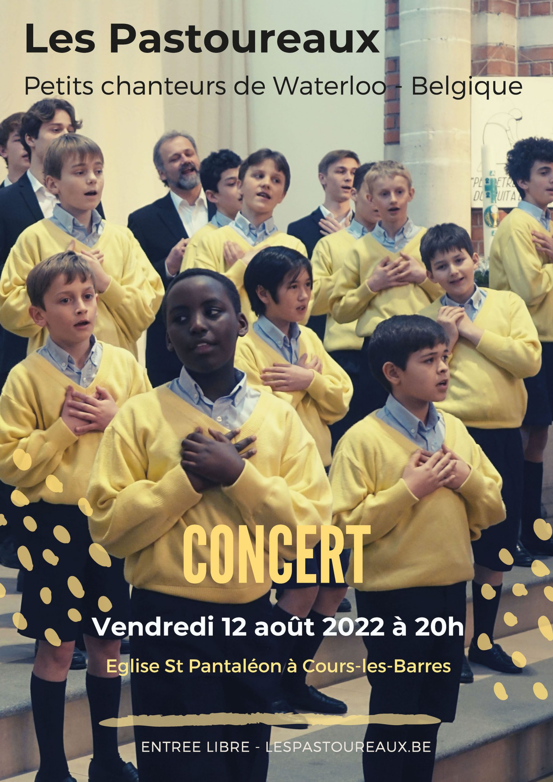 Concert des Pastoureaux en tournée à Cours-les-Barres (France) le 12 août à 20h00